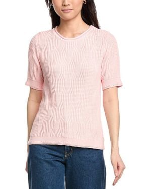 Jones New York Knit Textured Top - Pink