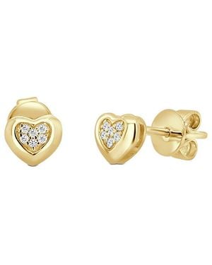 Sabrina Designs 14K 0.04 Ct. Tw. Diamond Heart Stud Earrings - Metallic