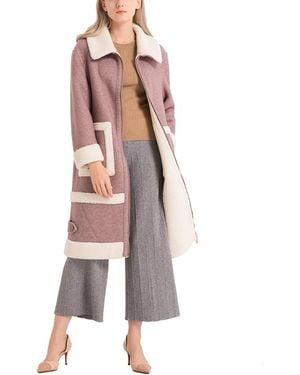 MALABO Double Pocket Long Wool-Blend Coat - Multicolour
