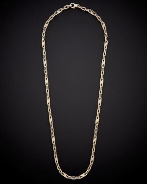 Italian Gold 14k Fancy Mariner Link Necklace - Black