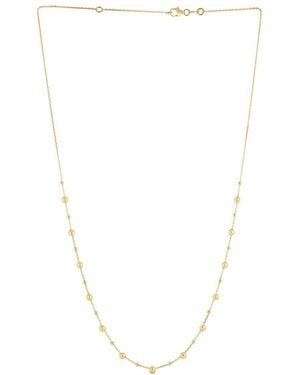 Italian Gold 14K Beaded Necklace - White