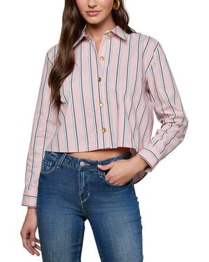 L'Agence Cosette Crop Hi Low Shirt - Red