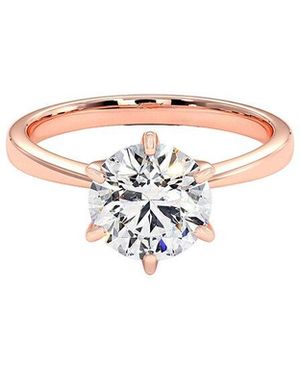 Lab Grown Diamonds 14K Rose 3.14 Ct. Tw. Lab-Grown Diamond Ring - White
