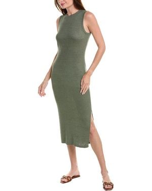 Onia Linen-Blend Rib Tank Midi Dress - Green