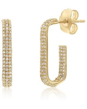 Suzy Levian CZ Jewelry Suzy Levian Cz Hoop Earrings - Metallic