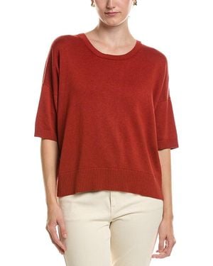 Eileen Fisher Crewneck Elbow Sleeve Sweater - Red
