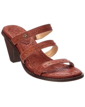Frye Estelle Strappy Slide Leather Sandal - Brown