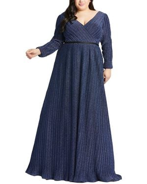 Mac Duggal Plus Shimmering Evening Gown - Blue