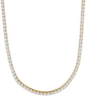 Adornia 14K Plated Crystal 3Mm Tennis Chain Necklace - Natural