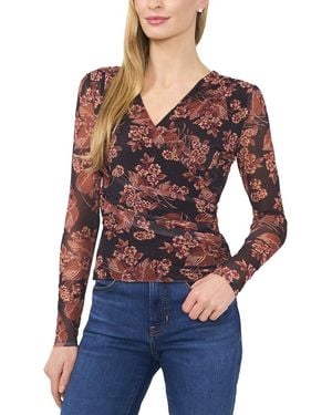Ted Baker V Neck Crossover Knit Top - Blue