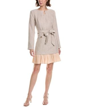 Pascale La Mode Long Sleeve Mini A-Line Dress - Natural