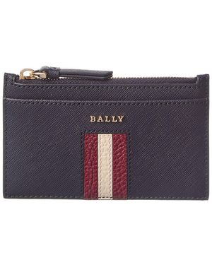 Bally Sandhy Leather Card Case - Purple