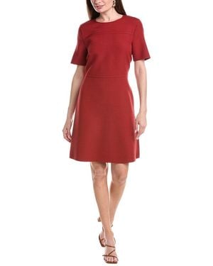 Lafayette 148 New York Short Sleeve Wool & Silk-Blend Dress - Red
