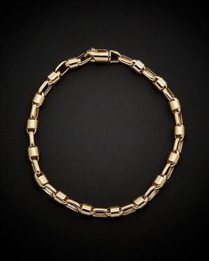 Italian Gold 14k Bullet Link Bracelet - Black