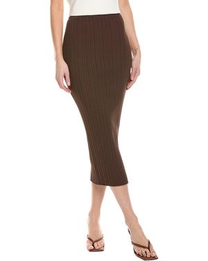 Wayf Ribbed Midi Skirt - Brown