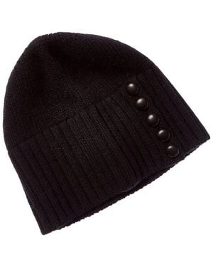 Portolano Buttons Wool & Cashmere-Blend Hat - Black