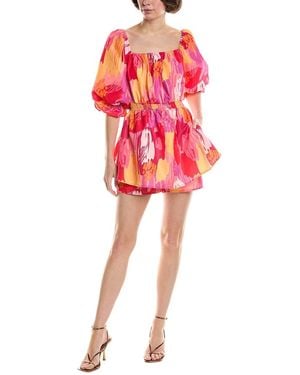 Marion Off-The-Shoulder Romper - Red