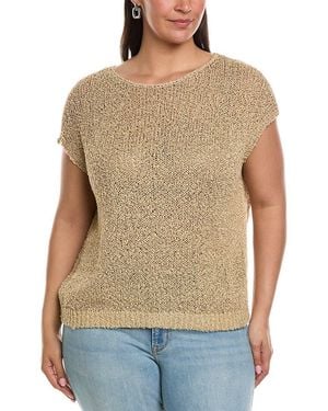 Lafayette 148 New York Open Stitch Bateau Neck Silk-Blend Jumper - Natural