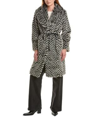 Ellen Tracy Longline Coat - Metallic