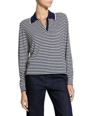 Theory Stripe Boy Wool Sweater - Blue