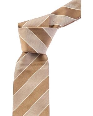 Brunello Cucinelli Stripe Silk Tie - Natural