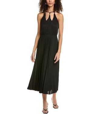 Sandro Accordion Pleated Midi Dress - Black