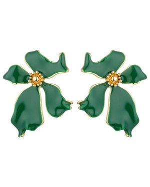 Eye Candy LA Olivia Flower Earrings - Green