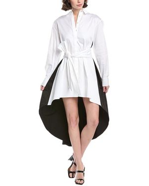Toccin Ariella Pleated Fly Away Shirtdress - White