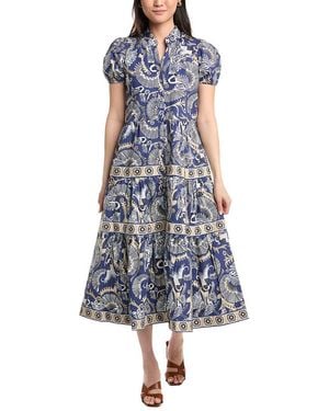 Sail To Sable Puff Midi Dress - Blue