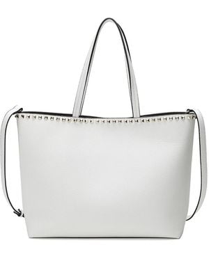 Tiffany & Fred Paris Top-grained Leather Tote - White