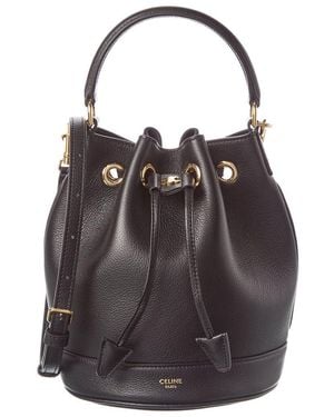 Celine Teen Clara Leather Bucket Bag - Black