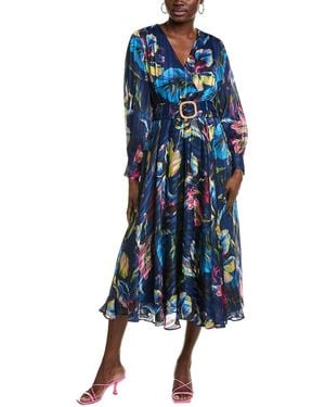 Tahari Milena Midi Dress - Blue