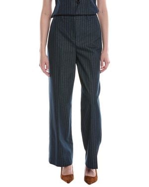 Kenneth Cole Pleated High-Rise Wide Leg Pant - Blue
