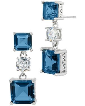 Savvy Cie Cz Drop Earrings - Blue