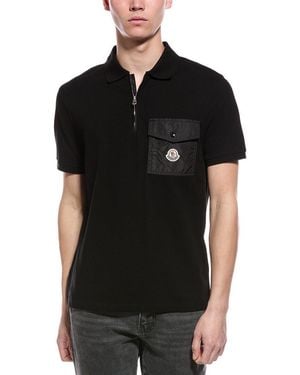 Moncler 1/4-Zip Polo Shirt - Black