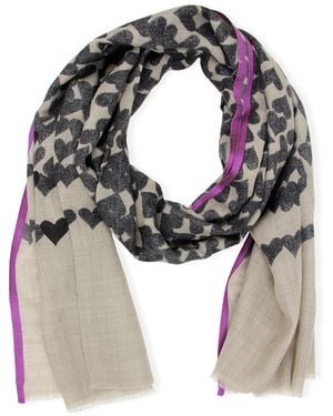 Saachi Heart Wool & Silk-Blend Scarf - Grey