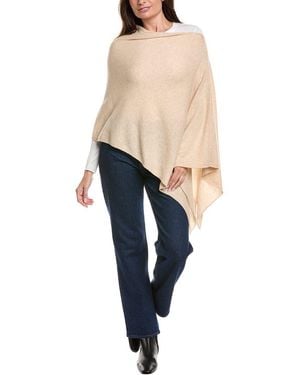 Amicale Cashmere Jersey Asymmetrical Cashmere Poncho - Blue