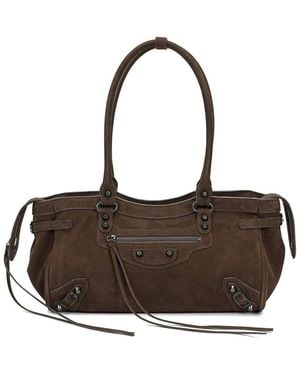 Tiffany & Fred Paris The City Suede Shoulder Bag - Brown