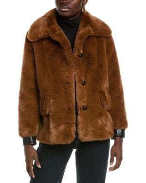 The Kooples Plush Jacket - Brown