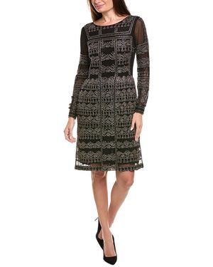 Mikael Aghal Printed Cocktail Dress - Black