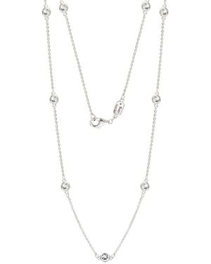 Suzy Levian 0.02 Ct. Tw. Diamond & Topaz Station Pendant - White