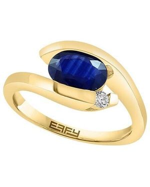 Effy Fine Jewelry 14K 1.47 Ct. Tw. Diamond & Sapphire Ring - Blue