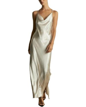 Reiss Paisley Metallic Cowl Slip Dress