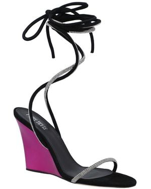 Paris Texas Willow Leather Sandal - Black