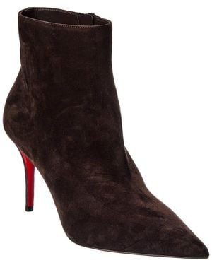 Christian Louboutin Miss Z 80 Suede Bootie - Brown