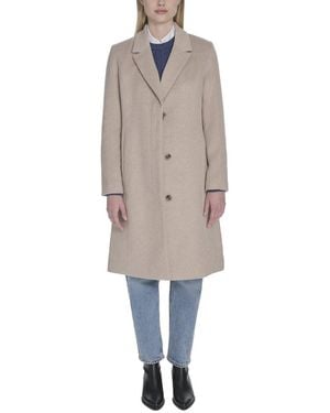 Cole Haan Slick Wool-Blend Coat - Natural