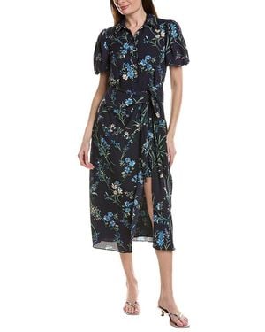 Cece Wrap Midi Shirtdress - Blue
