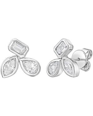 Diana M. Jewels Diana M. 14K 12.00 Ct. Tw. Lab-Grown Diamond Bezel Earrings - Metallic