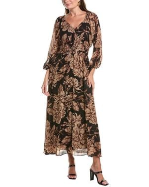Taylor Long Sleeve Midi Dress - Brown