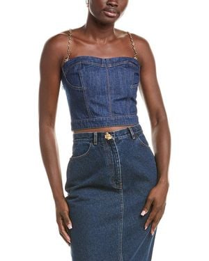 Oscar de la Renta Denim Top - Blue
